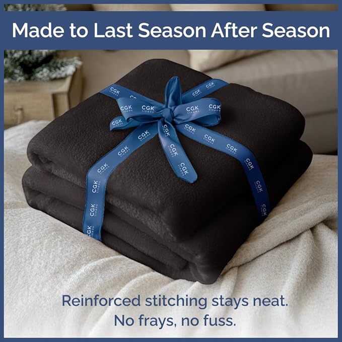 Ultra Soft Fleece Blanket Queen Size - Flannel Fleece Luxury Queen Blanket - Lightweight for Couch Bed Chair - Thick, Warm and Breathable - All Season Cozy Fuzzy, Anti-Static Microplush Bedding, Black