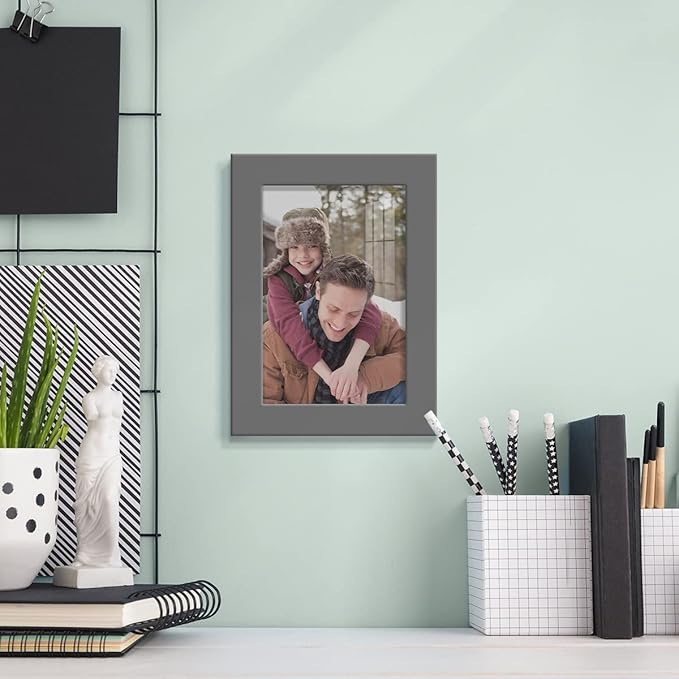 Renditions Gallery 4x6 inch Picture Frame High-end Modern Style, Made of Solid Wood and High Definition Glass Ready for Wall and Tabletop Photo Display, Gray Frame