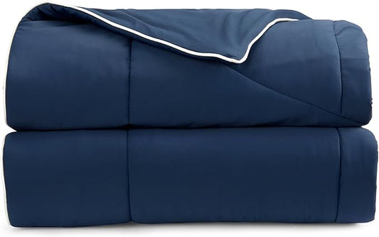 Springtree Home Luxury Viscose from Bamboo Blanket & Comforter | Viscose from Bamboo Twin Size Blanket- 60" x 90" | Cooling Blanket & Comforter | Breathable & Lightweight | Twin - Midnight Blue