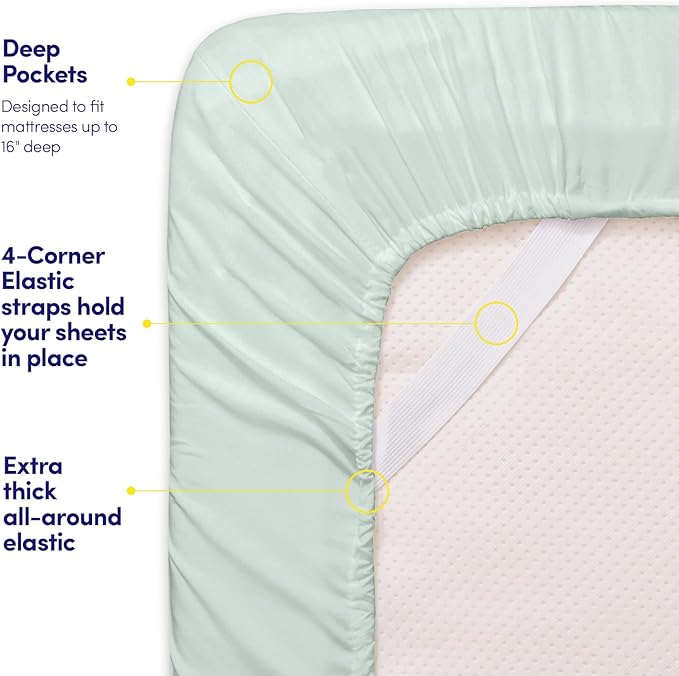 1500 Supreme Collection California King Sheet Sets Mint Green - Luxury Hotel Bed Sheets and Pillowcase Set for California King Mattress - Extra Soft, Elastic Corner Straps, Deep Pocket Sheets Mint