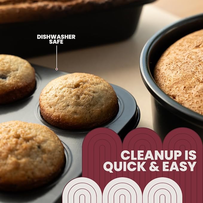 5-piece Baking Set - Versatile and Oven Safe Bakeware Set - Durable Bakeware Set - Baking Cookware - Kitchen Baking Pans, Kitchen Essentials - Baking Pan Set by Roppa