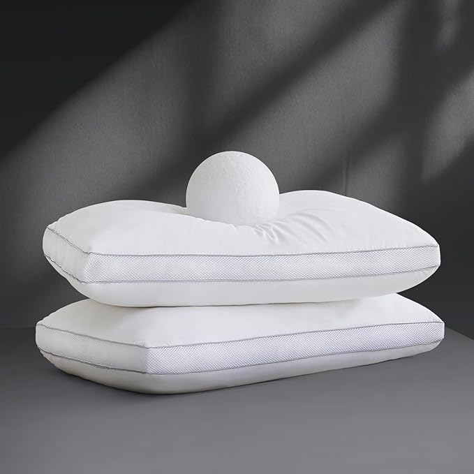 Goose Down Bed Pillows King Size Set of 2 (White), Hotel Collection Pillows for Sleeping, Gusseted Pillow for Side, Back, or Stomach Sleepers, 20" x 36"