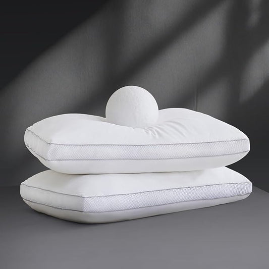 Goose Down Bed Pillows King Size Set of 2 (White), Hotel Collection Pillows for Sleeping, Gusseted Pillow for Side, Back, or Stomach Sleepers, 20" x 36"