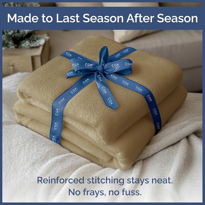 Ultra Soft Fleece Blanket Twin Size - Flannel Fleece Luxury Twin Blanket - Lightweight for Couch Bed Chair - Thick, Warm and Breathable - All Season Cozy Fuzzy, Anti-Static Microplush Bedding, Camel