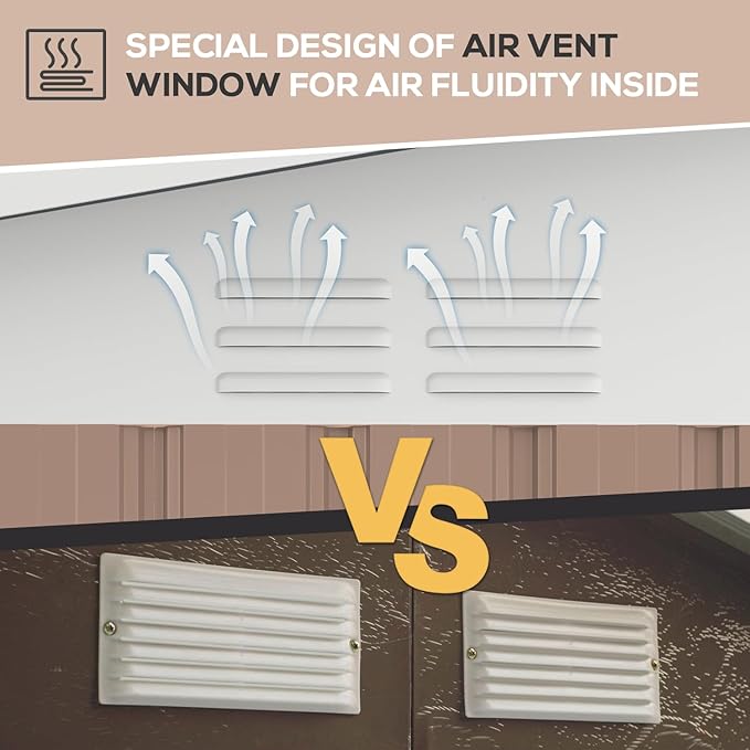 AECOJOY 12' x 10' Outdoor Storage Shed, Large 10x12 Metal Sheds & Outdoor Storage Clearance Steel Yard Shed with Lockable Doors, Utility and Tool Storage Garden Shed for Backyard, Patio, Outside use