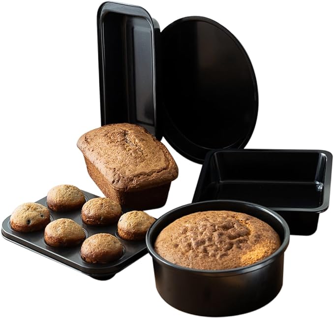 5-piece Baking Set - Versatile and Oven Safe Bakeware Set - Durable Bakeware Set - Baking Cookware - Kitchen Baking Pans, Kitchen Essentials - Baking Pan Set by Roppa
