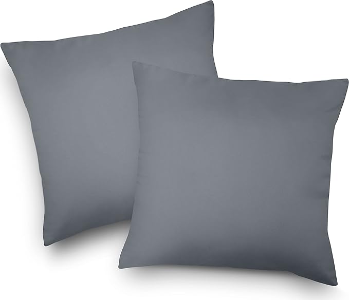 Utopia Bedding Throw Pillows Insert (Pack of 2, Grey) - 24 x 24 Inches Bed and Couch Pillows - Indoor Decorative Pillow