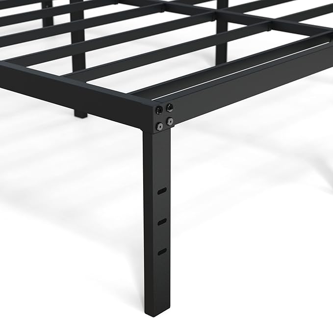16 Inch King Bed Frame No Box Spring Needed, Heavy Duty King Platform Bed Frame Support Up to 3000 lbs, Easy Assembly, Noise Free, Black
