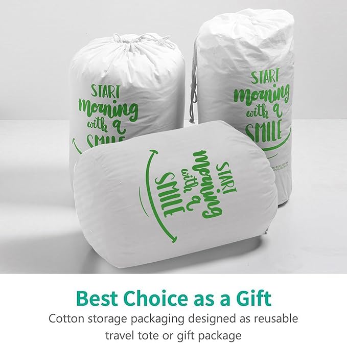 APSMILE Luxury Heavyweight Down Feather Fibers Comforter Oversized Queen Size, Thick Duvet for Winter Climates -Ultra Soft 100% Organic Cotton Cover, Fluffy Duvet Insert (Ivory White, 98x98)