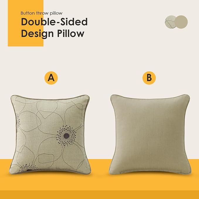 Outdoor Sunbrella Decorative Pillows Pack of 4, 18" x 18" Outdoor Pillow Set for Couch Bed Throw Patio Sofa, Allure Dusk