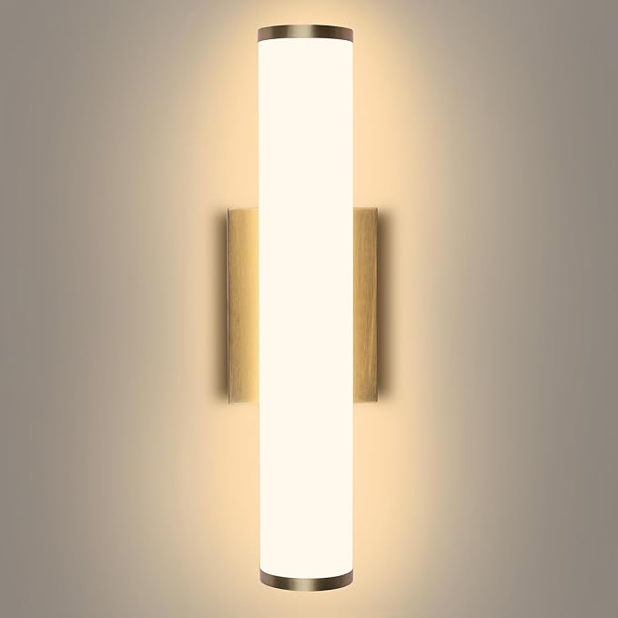 Kalium 16in Modern Wall Sconces, Dimmable Bathroom Vanity Lights, 3000K Warm White LED Indoor Sconces Lighting for Bathroom, Stairs, Living Room, Bedroom. Hardwired.
