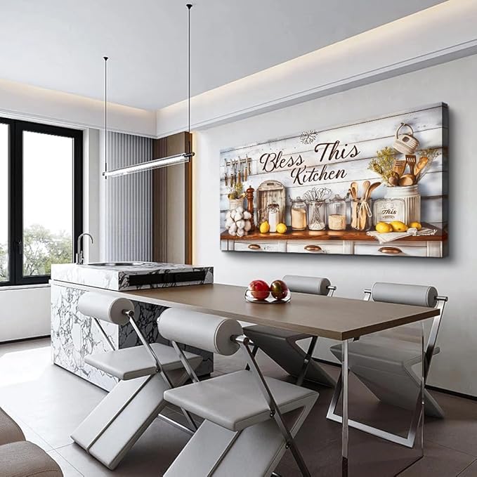 PHAOHUAXM Large Canvas Wall Art For Living Room Farmhouse Wall Decoration For Bedroom Office Mural Aesthetics Kitchen And Restaurant Oil Painting Printed Artworks Picture Room Home Decor 24"x48"