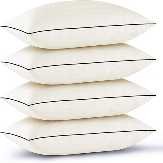 GOHOME Pillows King Size Set of 4 - Bed Pillows for Sleeping 4 Pack, Cooling Supportive Hotel Pillows with Premium Soft Down Alternative Fill for Side Stomach and Back Sleepers