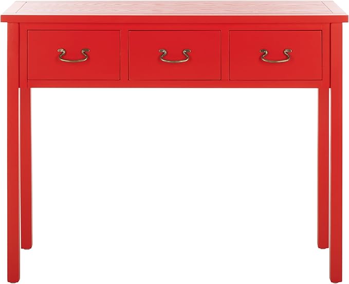 SAFAVIEH Home Collection Cindy Farmhouse Hot Red 3-Drawer Console Table
