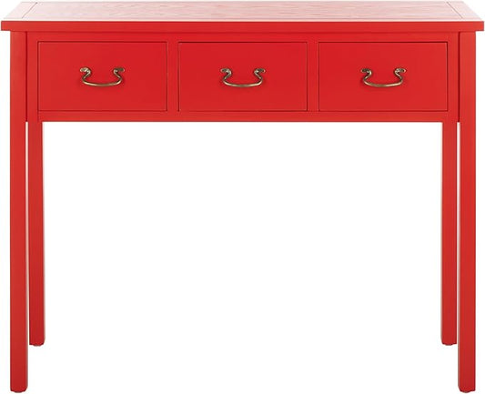 SAFAVIEH Home Collection Cindy Farmhouse Hot Red 3-Drawer Console Table