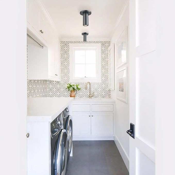 Soft Black Ceiling Light Fixture, Flush Mount LED Dimmable Cylinder Spot Light, Living Room Hallway Kitchen Dining Room Foyer