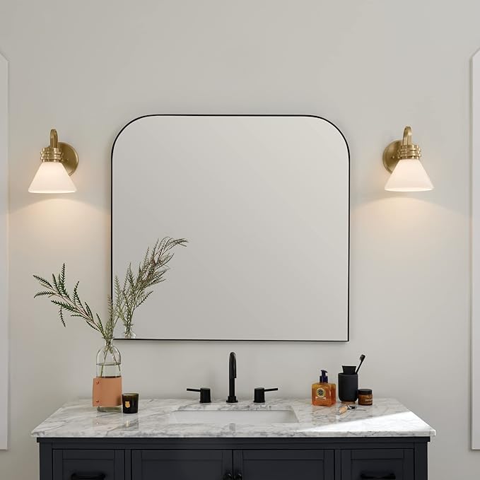 KICHLER Farum 9.5 Inch 1 Light Wall Sconce with Opal Glass in Champagne Bronze, for Fireplace, Kitchen, Bedroom, Hallway, or Vanity, (7.25" W x 9.5" H), 55153CPZ