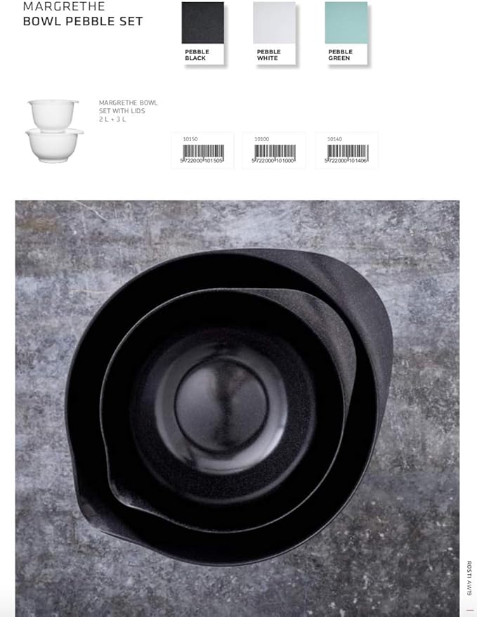 Precision Craft Mixing Bowl Set 2 Pcs Elevate Your Culinary Experience Stylish Nesting Bowls for Effortless Cooking and Baking- (Pebble Black)