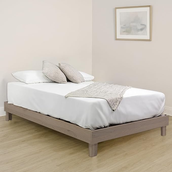 Solid Hardwood Platform Bed Frame with Slats, Quality Crafted in Pennsylvania, USA from Poplar by Mennonite Artisans, No Box Spring Needed, Easy Assembly