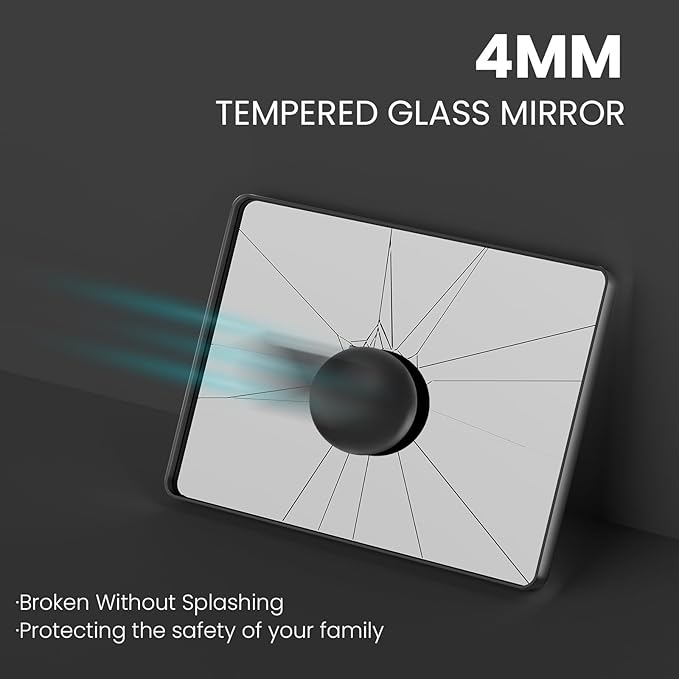 Bronze Bathroom Mirror 55x36 Inch, Brushed Bronze Metal Frame Mirror for Wall, Rounded Rectangle Bathroom Vanity Mirror with Tempered Glass, Anti-Rust, Horizontal/Vertical