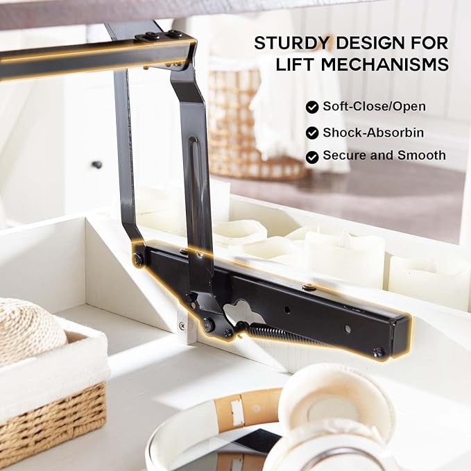 48" Lift Top Coffee Table, Farmhouse Cocktai with Sliding Groove Barn Door, Rustic Wood Center Table w/Double Storage Spaces for Living Room, White