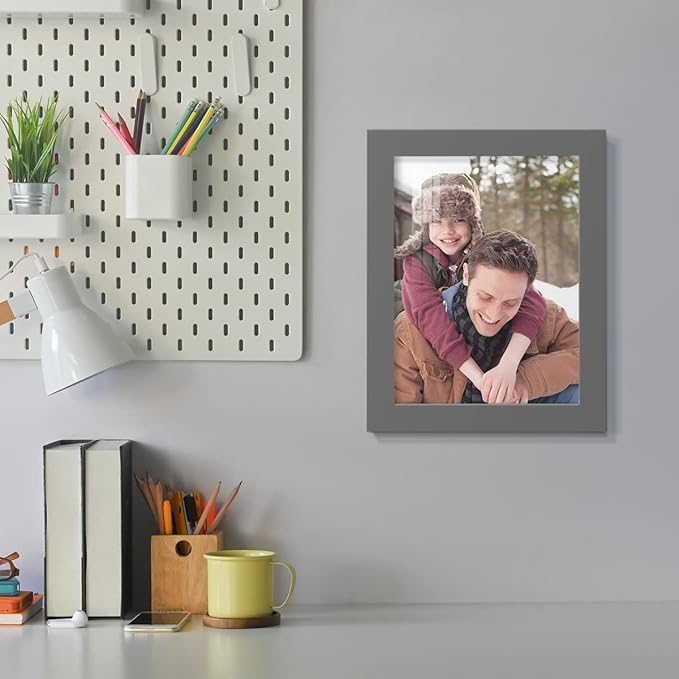 Renditions Gallery 6x8 inch Picture Frame High-end Modern Style, Made of Solid Wood and High Definition Glass Ready for Wall and Tabletop Photo Display, Gray Frame