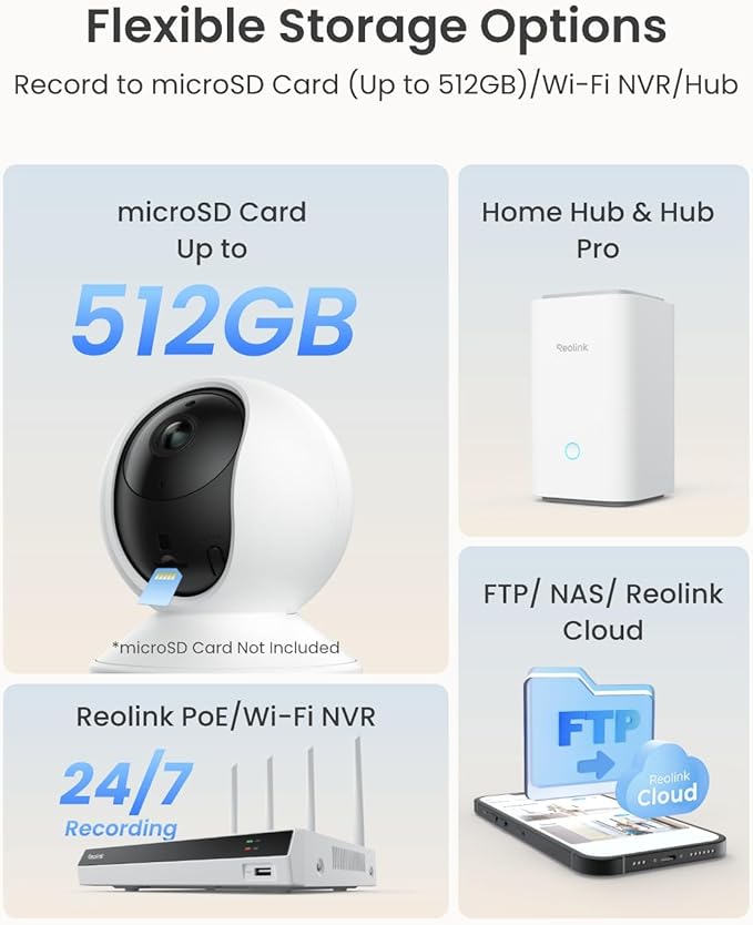 REOLINK E1 Pro 3K PT Wi-Fi Indoor Camera for Baby & Pet Monitoring, Auto Tracking, 5MP Night Vision Enhanced by F1.6 Aperture, Person/Pet/Baby Crying Detection, 2.4/5GHz Wi-Fi, Two-Way Audio