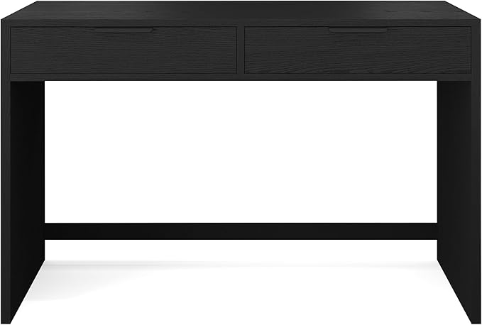 Martha Stewart Kayden Home Office Modular Desk with 2 Drawers in Black with Oil Rubbed Bronze Hardware