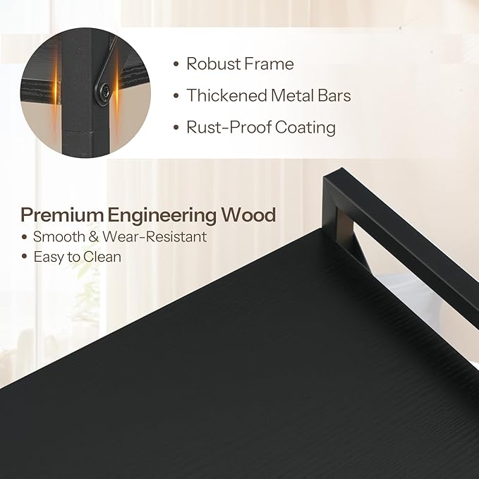 HOOBRO Bookshelf, 6-Tier Industrial Bookcase, Book Shelf Storage Organizer, Tall Bookshelf with Metal Frame for Living Room, Bedroom, Home Office, Kitchen, Black BB72SJ01