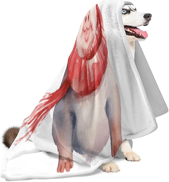 Christmas Winter Pig Fleece Throw Blankets Twin Size -Thick Fuzzy Warm Soft Twin Large Winter Blanket Throws for Bed 60x80 in