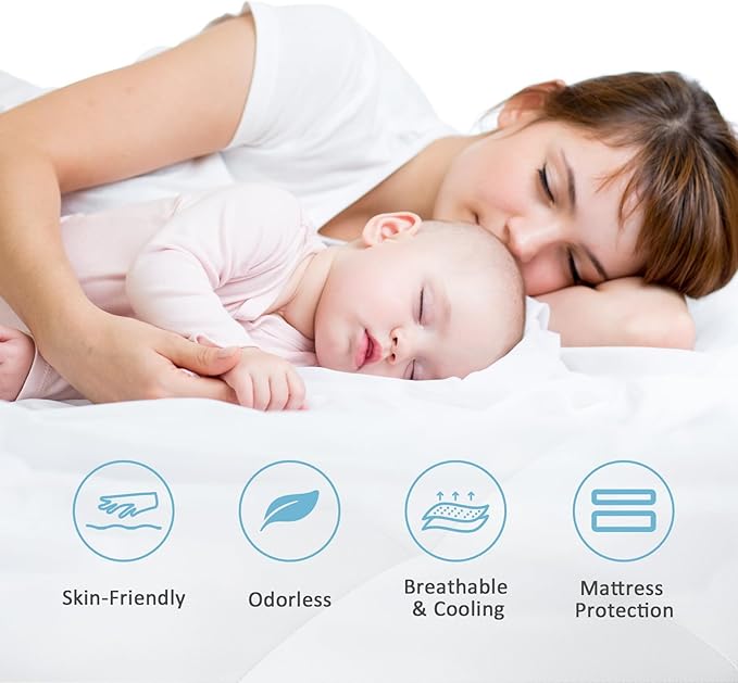 Dual Layer 4.5 Inch Twin Memory Foam Mattress Topper, 2.5 Inch Cooling Memory Foam, 2 Inch Thick Pillow Top Mattress Pad Cover for Hard Bed, Soft Fluffy & Pressure Relief & Medium Support