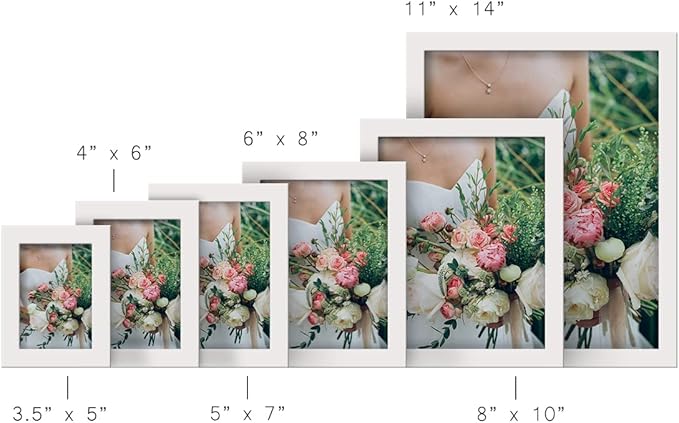Renditions Gallery 11x14 inch Picture Frame High-end Modern Style, Made of Solid Wood and High Definition Glass Ready for Wall and Tabletop Photo Display, White Frame