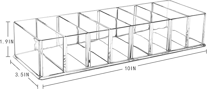 2 Pack Detachable Makeup Organizer, 8 Compartments Acrylic Cosmetic Storage Jewelry Display Boxes, Clear Drawer Organizers Case for Dresser Vanity Bathroom Kitchen