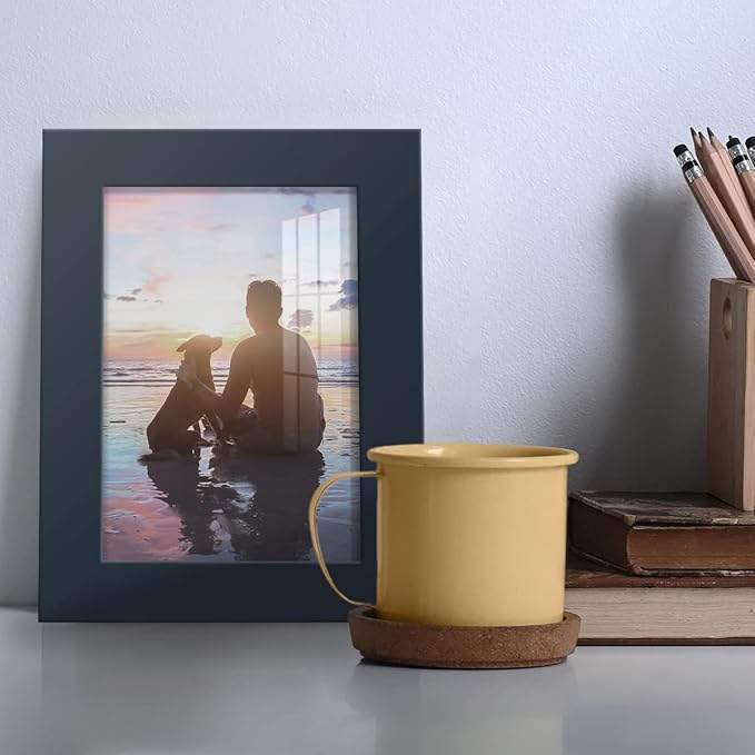 Renditions Gallery 3.5x5 inch Picture Frame High-end Modern Style, Made of Solid Wood and High Definition Glass Ready for Wall and Tabletop Photo Display, Navy Frame