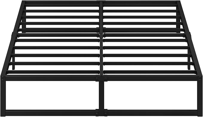 EMODA 12 Inch Full Size Bed Frame Heavy Duty Metal Platform No Box Spring Needed, Easy Assembly Noise Free, Black