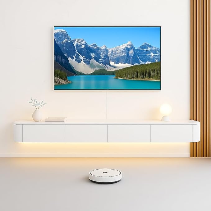 Floating TV Stand,47-118 Inch Wall Mounted TV Shelf,Modern Entertainment Center Media Console with Storage for Bedroom,Living Room (White with Light, 47.24")