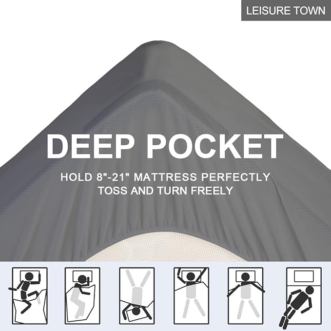 LEISURE TOWN California King Mattress Pad Fitted Quilted Cotton Mattress Cover Cooling Soft Pillow Top Mattress Topper Down Alternative Filling Mattress Protector with 8-21 Deep Pocket (72x84 Grey)