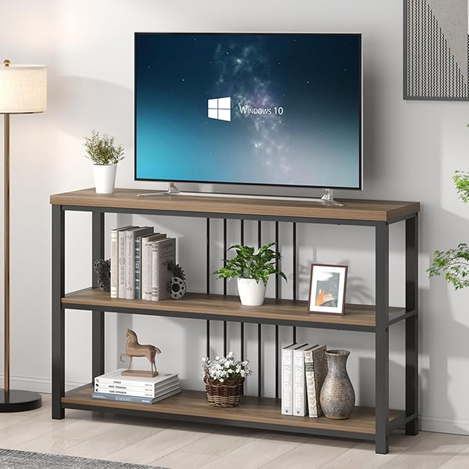 FOLUBAN Sofa Console Table, Modern Entryway/Hallway Table for Living Room, Oak