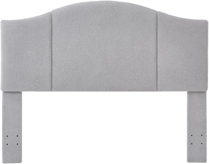 24KF Middle Century Upholstered Foldable Queen Headboard, Modern Boucle Teddy Fabric
