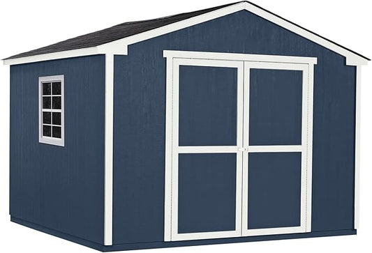 Handy Home Products Charleston Value Gable 10x10 Do-It-Yourself Wooden Storage Shed with Floor, 2x3 framing- Does not Include Paint or Roofing Shingles