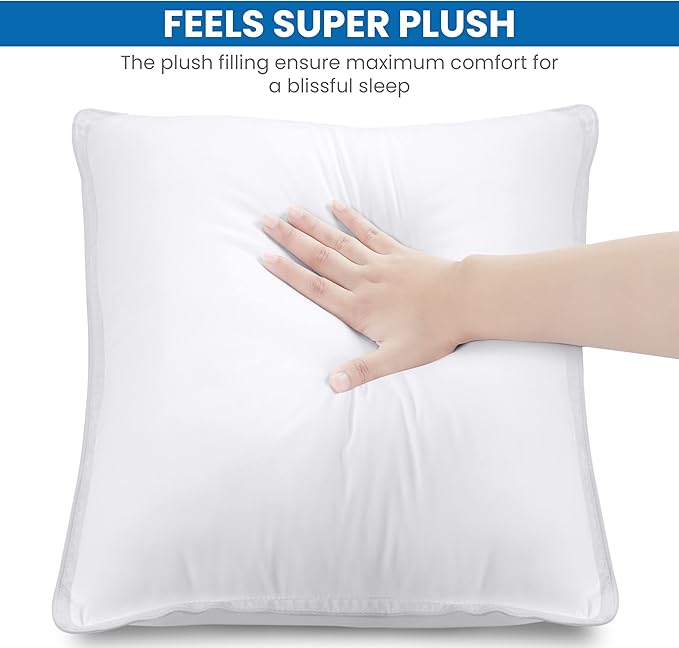 Utopia Bedding Bed Pillows for Sleeping (White), European Size, Set of 2, Hotel Pillows, Cooling Pillows for Side, Back or Stomach Sleepers