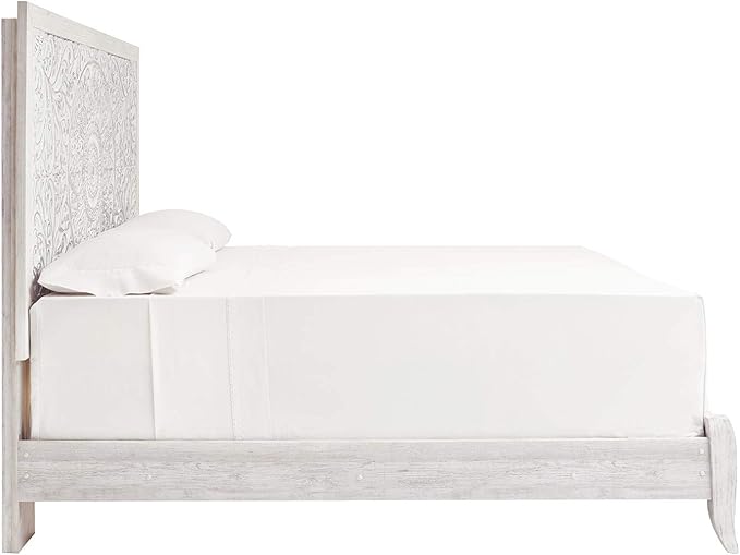 Signature Design by Ashley Paxberry Boho Chic Panel Adjustable Headboard ONLY, King, Whitewash