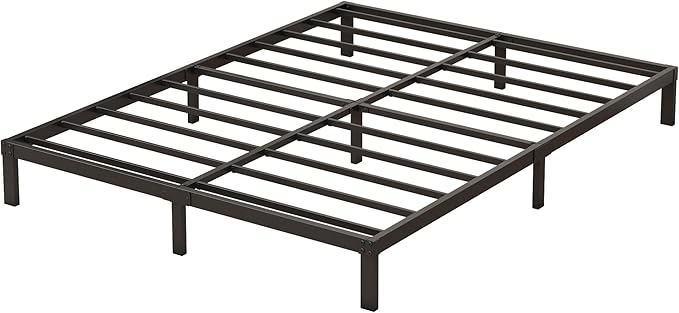 9 Inch Low Full Size Bed Frame Heavy Duty Metal Platform, No Box Spring Needed, Easy Assembly Mattress Foundation, No Noise, Black