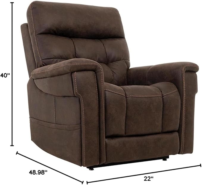 VivaLift! Radiance Power Recliner Lift Chair by PrideMobility, with 3 Heat Pads Heat System (Canyon Walnut, Large-Tall with Curbside Delivery)