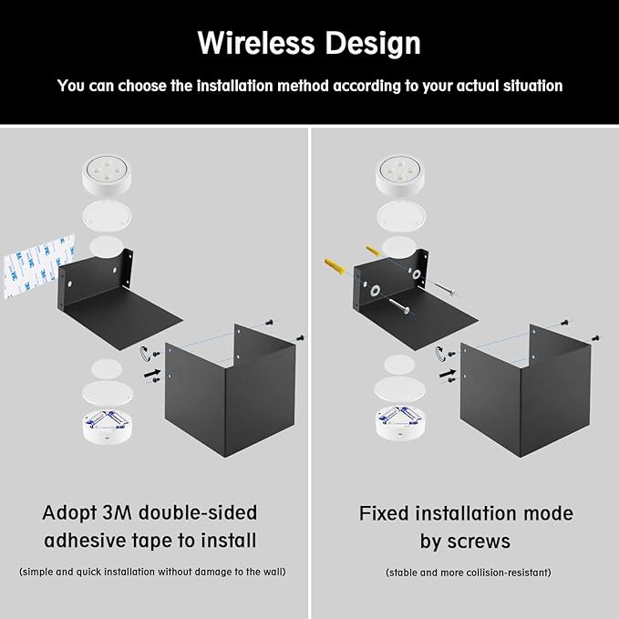 HEQIQEH Modern Style Battery Operated Wall Sconces, LED Cube Indoor Up and Down Wall Lamp with Remote Control, Dimmable Cordless Wall Lighting Fixtures for Living Room,Bedside (Black - 2 Pack)