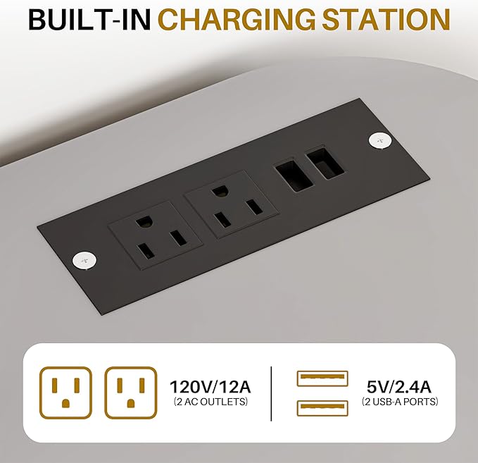 WinZo 24" Vanity Desk with Mirror and Lights, Small Makeup Vanity Table with 1 Storage Drawers, 3 Color Touch Screen Stylish Dressing Table for Small Spaces & Bedroom, Gray