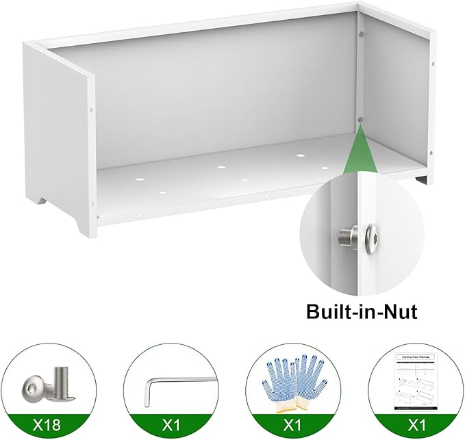Metal Planter Box 36"L x 15"W x 15"H, Large Outdoor Rectangle Planters with 6 Drainage Holes & Raised Bottom, All-Weather Garden Planter Box for Patio, Lawn, Commercial & Residential, White