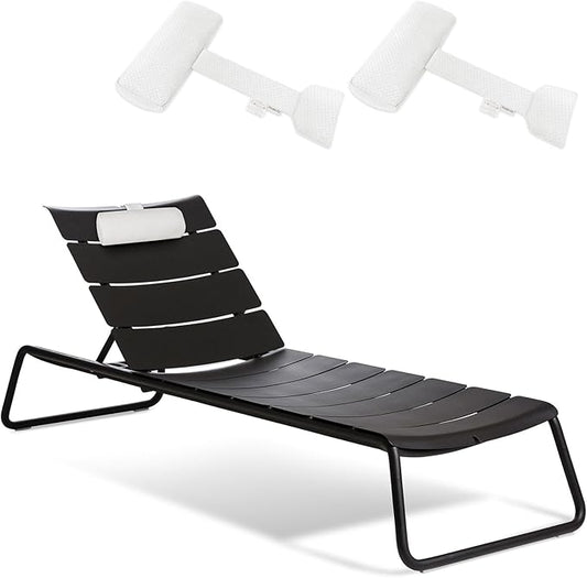 Headrest Pillow for Chaise Lounge 2pcs Outdoor Ledge Lounger Pool PillowsHot Tub SPA Adirondack Chair Patio Cushion