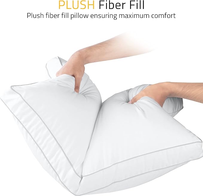 Utopia Bedding Bed Pillows for Sleeping King Size (White), Set of 2, Cooling Hotel Quality, Gusseted Pillow for Back, Stomach or Side Sleepers