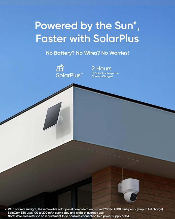 eufy Security SoloCam E30, 4-Cam Pack Kit, Security Cameras Wireless Outdoor, Solar Camera Outdoor Wireless, 360° Pan, AI Tracking, 2K Clarity, No Monthly Fee